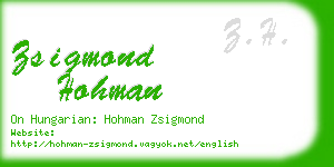 zsigmond hohman business card